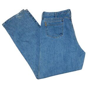 Cinch Up Straight Leg Medium Wash Denim Blue Jeans Men's 42x34